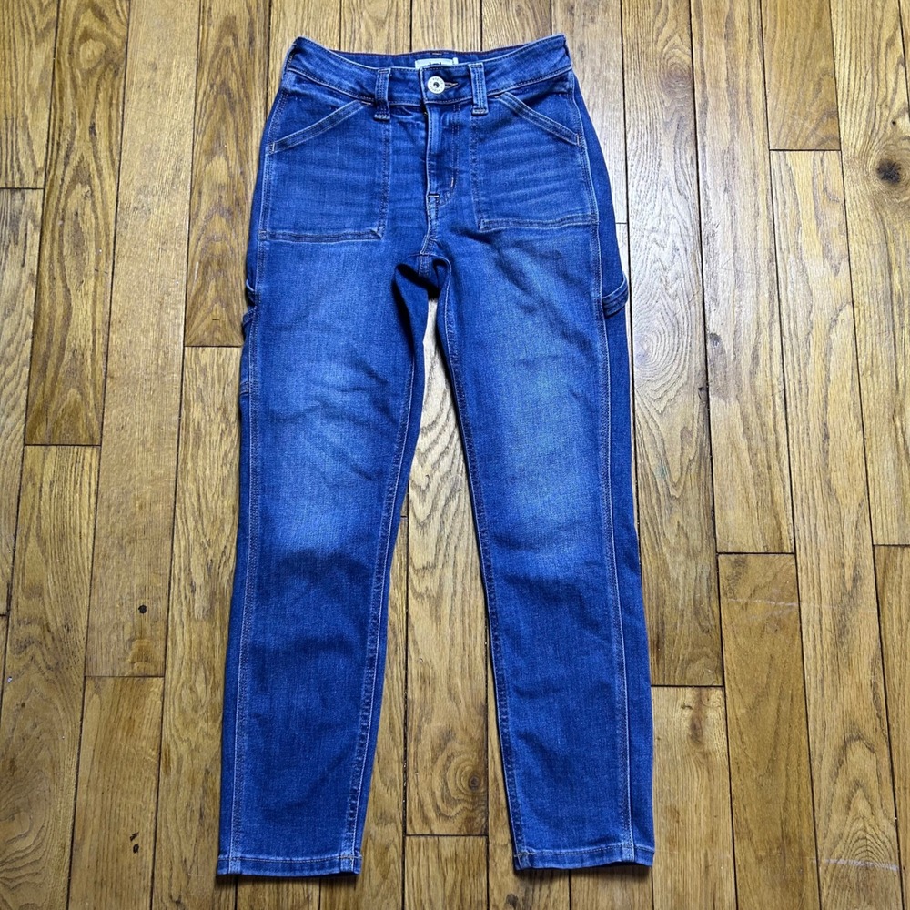 Edgely High Rise Slim Straight Ankle Carpenter Jeans Blue Medium Wash Size 0‎